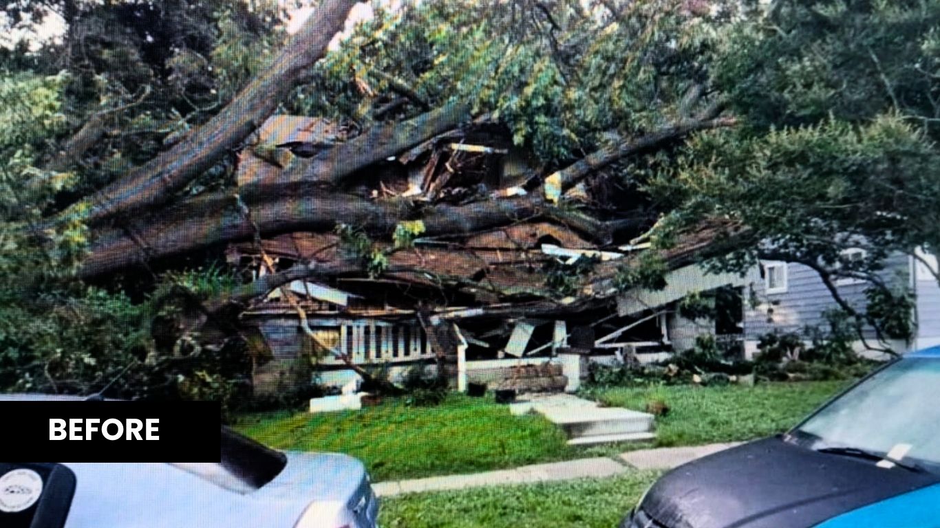 Storm Damage House Before Photo